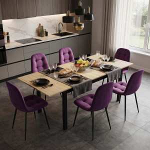 Masa-extensibila-Mara-stejar-cu-6-scaune-Gya-mov