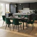 Masa-extensibila-Mara-wenge-170x75-cm-cu-6-scaune-onix-verde-inchis