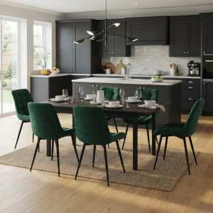 Masa-extensibila-Mara-wenge-170x75-cm-cu-6-scaune-onix-verde-inchis