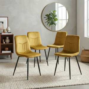 Set 4 Scaune Darien Galben Mustar