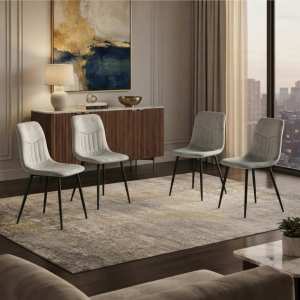 Set 4 Scaune Darien Gri Ambiental