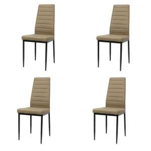 Set 4 scaune Piele Sintetică Oscar Maro Deschis