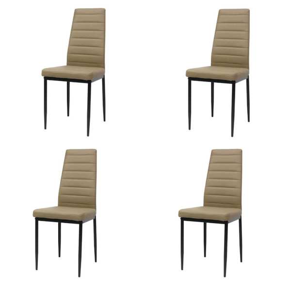 Set 4 scaune Piele Sintetică Oscar Maro Deschis