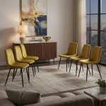 Set 6 Scaune Darien Galben Mustar Ambiental