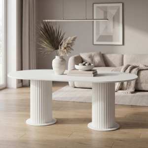 Masa Fixa Bucatarie Amara Slim Alb 180x90 cm ambiental