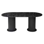 Masa Fixa Bucatarie Amara Slim Negru Marmorat 180x90 cm