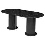Masa Fixa Bucatarie Amara Slim Negru Marmorat 180x90 cm 2