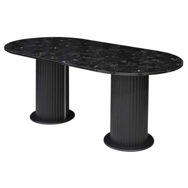 Masa Fixa Bucatarie Amara Slim Negru Marmorat 180x90 cm 2
