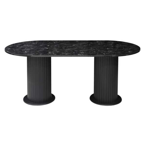 Masa Fixa Bucatarie Amara Slim Negru Marmorat 180x90 cm
