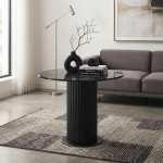 Masa Fixa Bucatarie Lorys Slim Negru Marmorat 90 cm Ambient