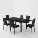 Masă extensibilă Mara negru cu sc 6 oscar negru Piele sintetica1