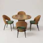 Set Masa Rotunda Florys Nuc cu 4 Scaune Magnus Maro Verde 1