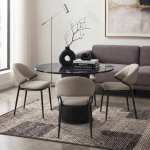 Set Masa Rotunda Lorys Slim cu 4 Scaune Torino Crem Ambient