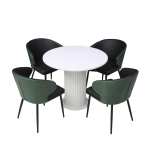 Set Masa Rotunda Florys Slim cu 4 Venezia Negru Verde 1