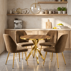 Set-masa-Tania-X-Nuc-Gold-Rotunda-cu-4-Elira-Maro