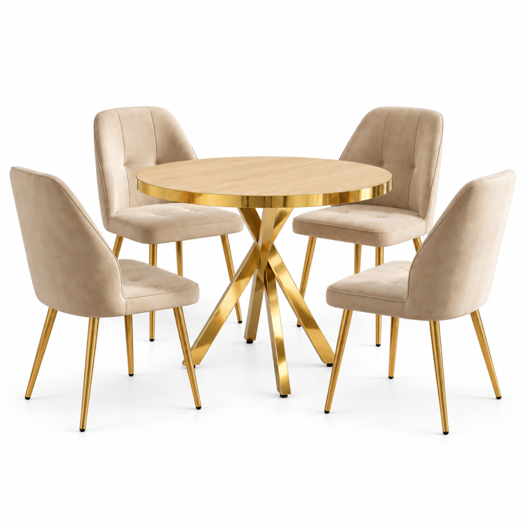Set-masa-Tania-X-Stejar-Gold-Rotunda-cu-4-Elira-Cappuccino-2