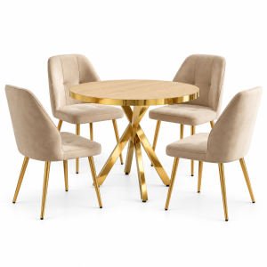 Set-masa-Tania-X-Stejar-Gold-Rotunda-cu-4-Elira-Cappuccino-2