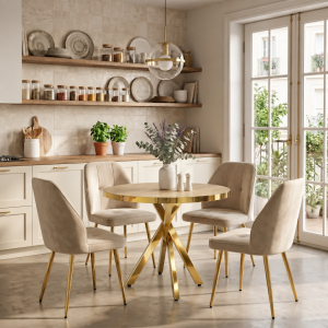 Set-masa-Tania-X-Stejar-Gold-Rotunda-cu-4-Elira-Cappuccino