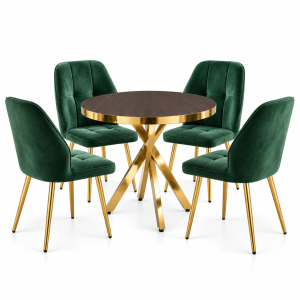 Set-masa-Tania-X-Wenge-Gold-Rotunda-cu-4-Elira-Verde2