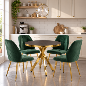 Set-masa-Tania-X-Wenge-Gold-Rotunda-cu-4-Elira-Verde