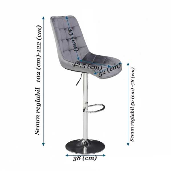 Scaun Bar Onix dimensiuni