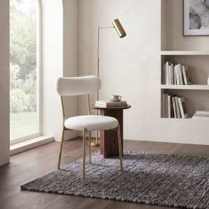 Scaun Lana Alb Picior Auriu Ambient
