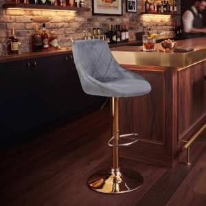 Scaun de bar Arlo, rotativ, reglabil, picior auriu Ambient