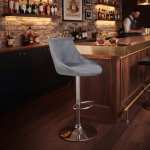 Scaun de bar Arlo, rotativ, reglabil, picior crom Ambient