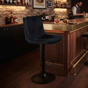 Scaun de bar Nero, rotativ, reglabil, picior negru Ambient