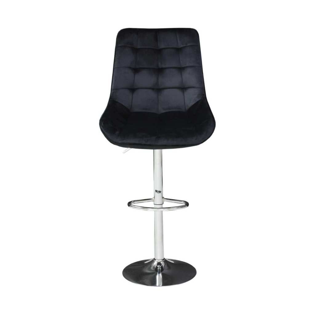 Scaun de bar Onix Negru, rotativ , reglabil , picior crom 1