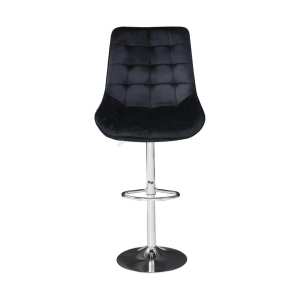 Scaun de bar Onix Negru, rotativ , reglabil , picior crom 1