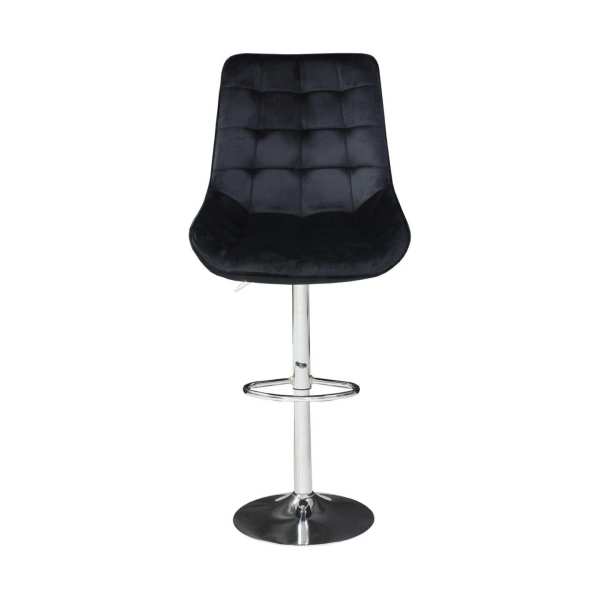 Scaun de bar Onix Negru, rotativ , reglabil , picior crom 1