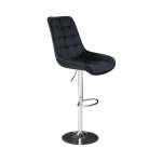 Scaun de bar Onix Negru, rotativ , reglabil , picior crom 2
