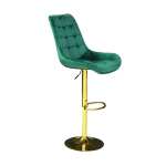 Scaun de bar Onix Verde rotativ , reglabil , picior auriu 2