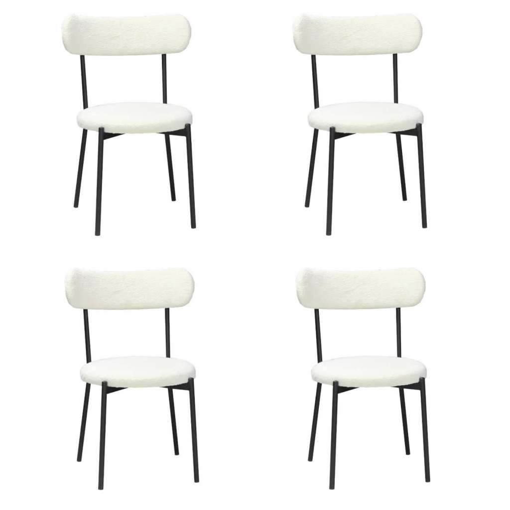 Set 4 Scaune Lana Alb