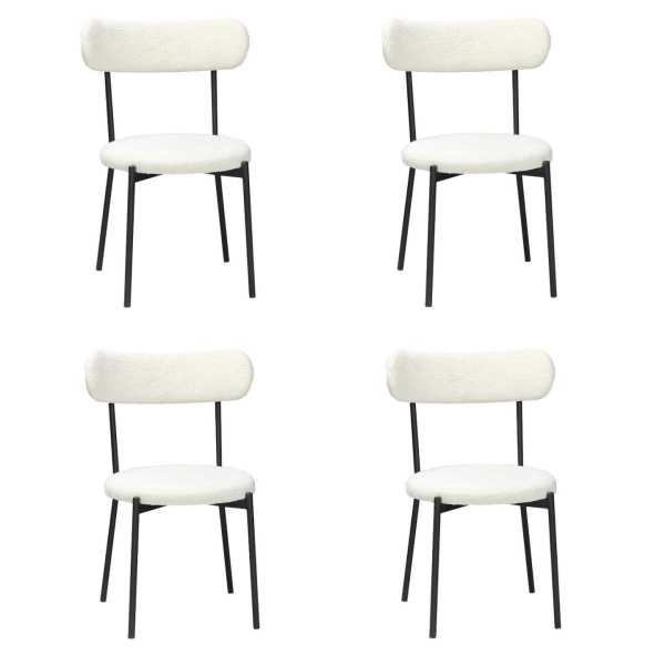 Set 4 Scaune Lana Alb