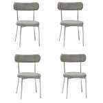 Set 4 Scaune Lana Gri aPicior Crom 1