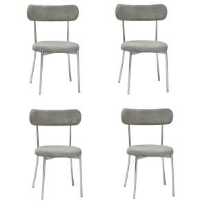 Set 4 Scaune Lana Gri aPicior Crom 1