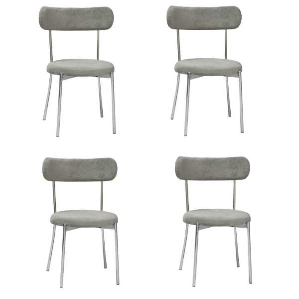 Set 4 Scaune Lana Gri aPicior Crom 1