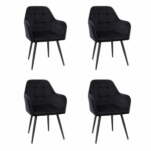 Set 4 Scaune Perla Negru
