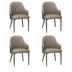 Set 4 Scaune Riva Maro Piele Sintetica