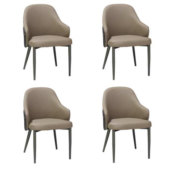 Set 4 Scaune Riva Maro Piele Sintetica