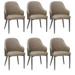 Set 6 Scaune Riva Maro Piele Sintetica