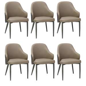Set 6 Scaune Riva Maro Piele Sintetica