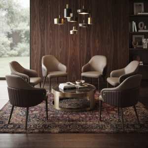 Set 6 Scaune Riva Maro Piele Sintetica Ambient